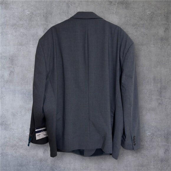 STAFFORD BIG and TALL Mens Blazer Sport Coat Two Button Jacket 56S Gray WOOL - Picture 3 of 5